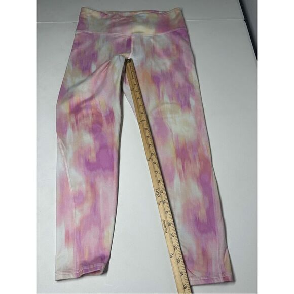 Old Navy Active Leggings Womens Powersoft Tie Dye Size L Pink Yellow White - Picture 2 of 12